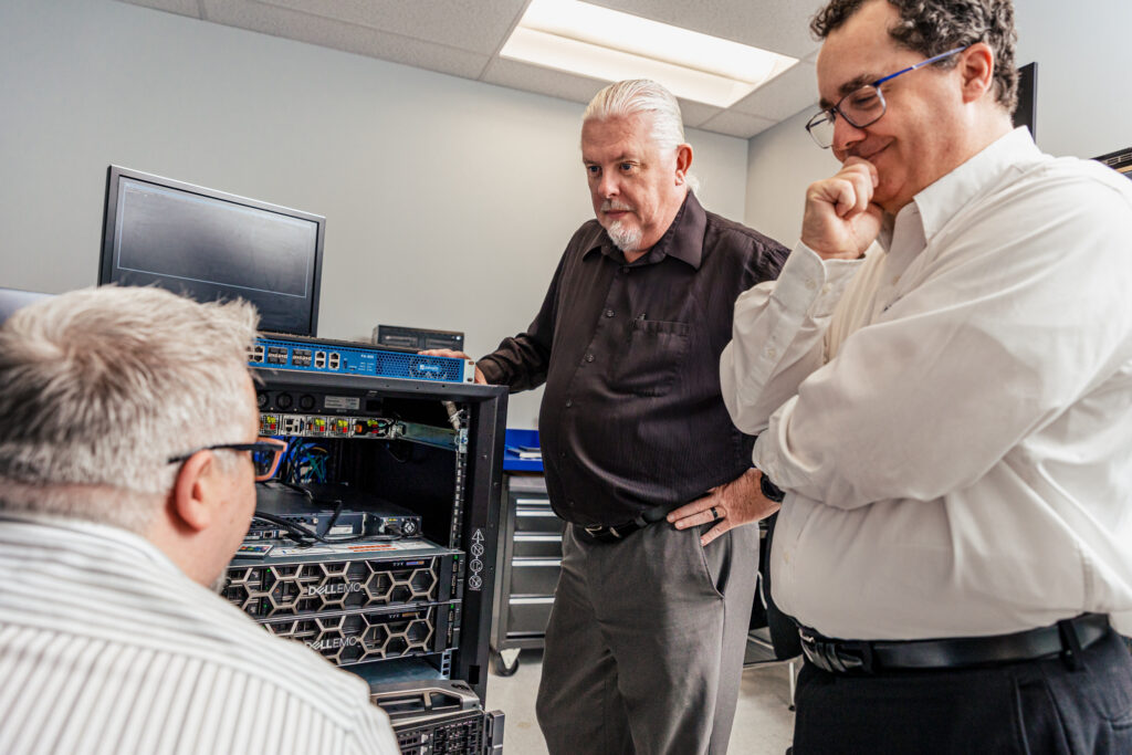 Engineers completing a host server refresh